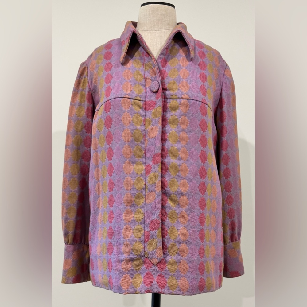 Vintage Pink and Orange Button Down Shirt